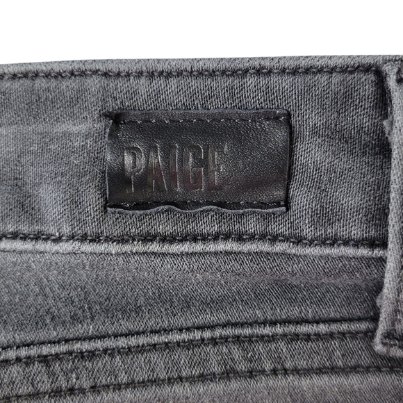 Paige Jeans Size 32 34X28 Faded Black Dover Ankle Zip Zipper Pockets Stretch USA - Picture 4 of 12